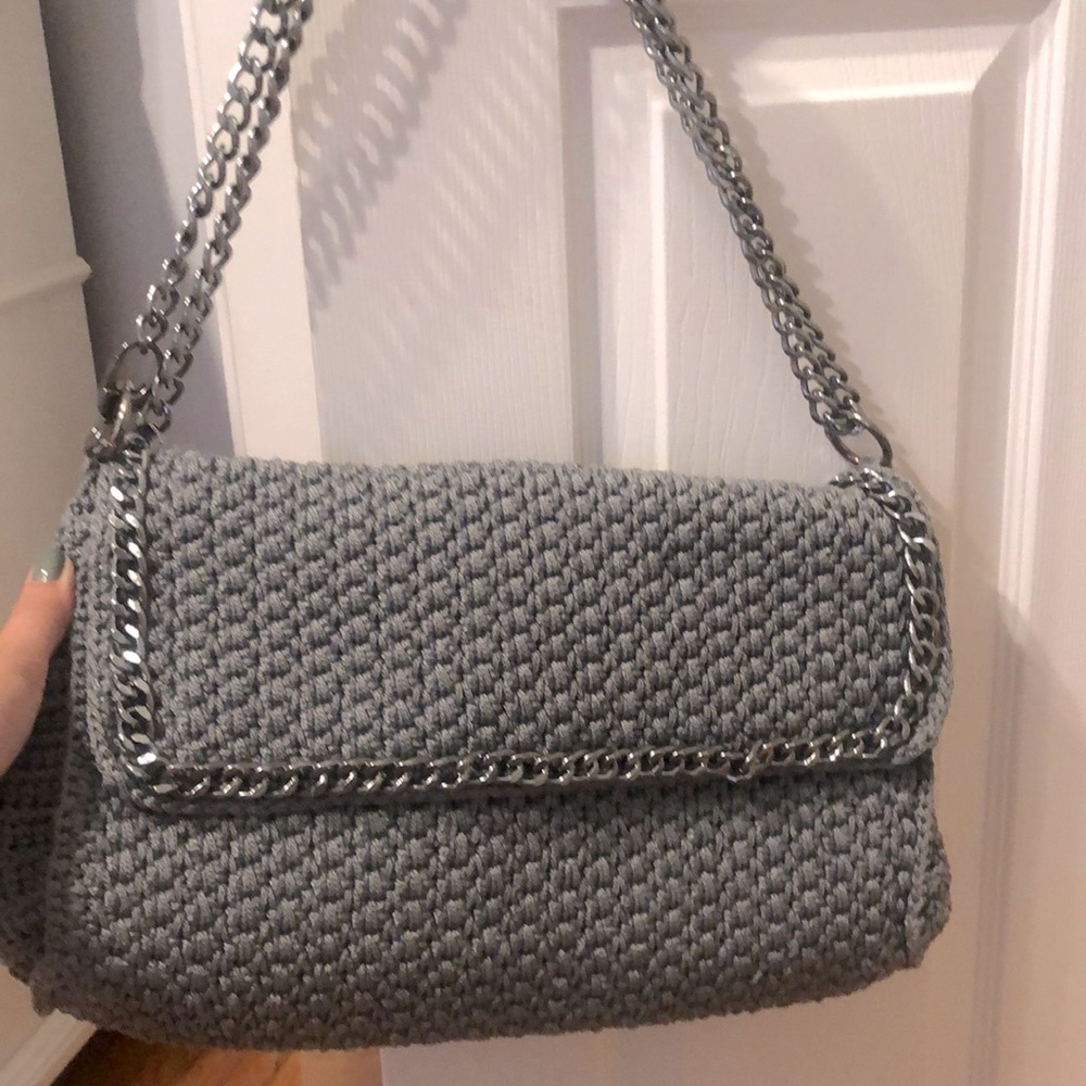 Handmade knit shoulder bag